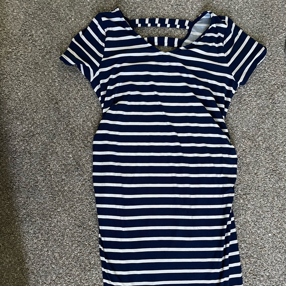Full Moon Striped Maternity Dress